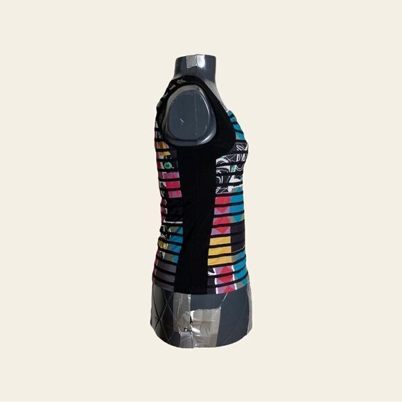 Joseph Ribkoff Size 8 Printed Square Neck Top | Black Multi - Picture 4 of 9